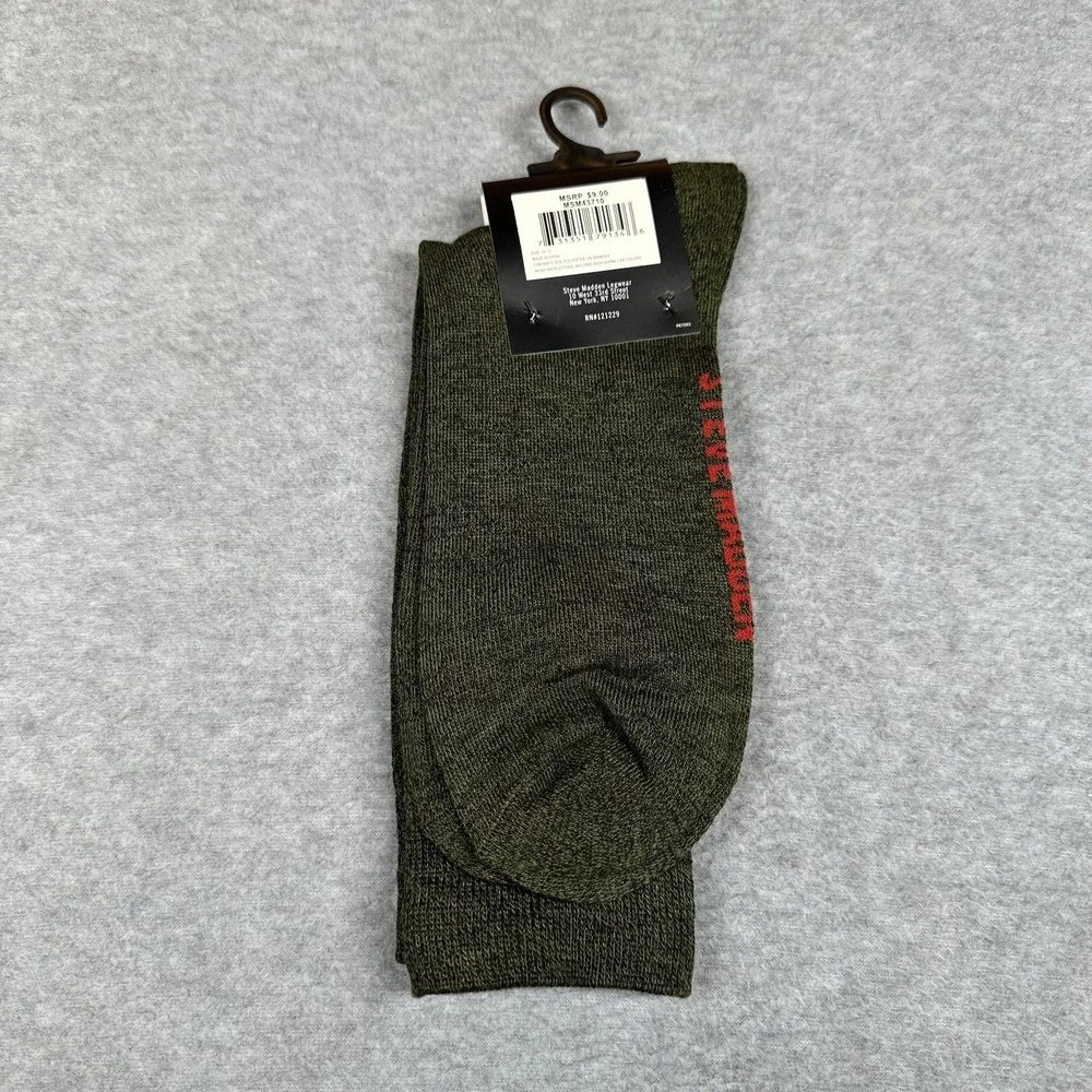Steve Madden Socks Mens Size 10-13 Shoe‎ Size 6-12.5 Green 